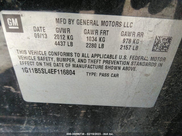 Chevrolet Malibu 1ls 2014 1G11B5SL4EF116804 Image 9