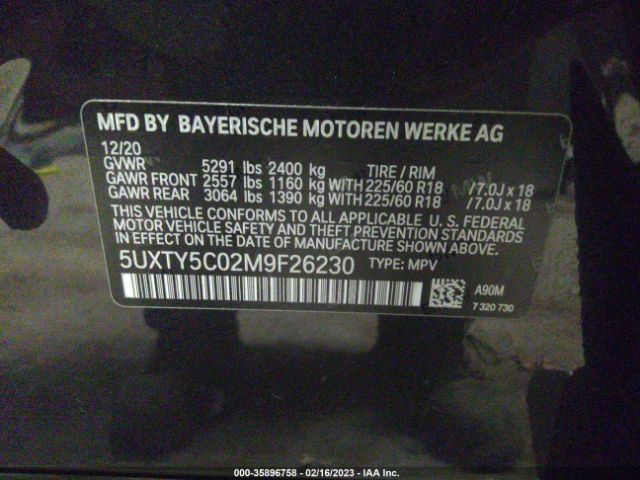 5UXTY5C02M9F26230 BMW X3 Xdrive30i