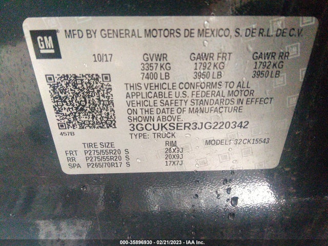 Chevrolet Silverado 1500 Ltz 2018 3GCUKSER3JG220342 Image 10
