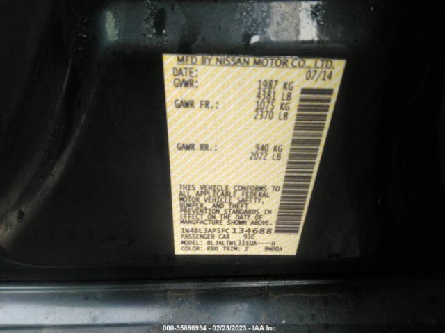 1N4BL3AP5FC134688 Nissan Altima 3.5 Sl
