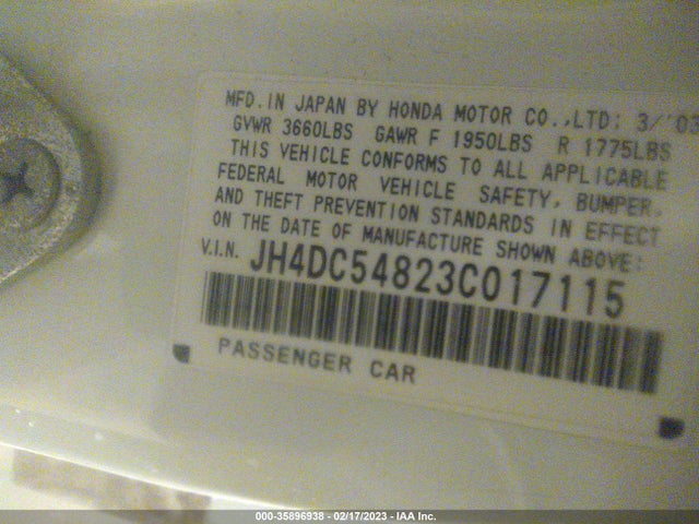 Acura RSX 2003 JH4DC54823C017115 Image 11