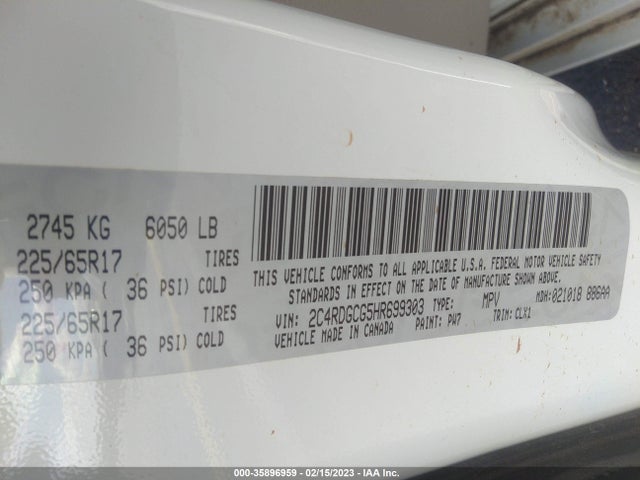 Dodge Grand Caravan Sxt 2017 2C4RDGCG5HR699303 Image 9