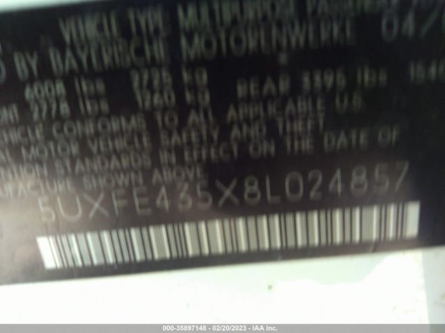 5UXFE435X8L024857 BMW X5 3.0SI