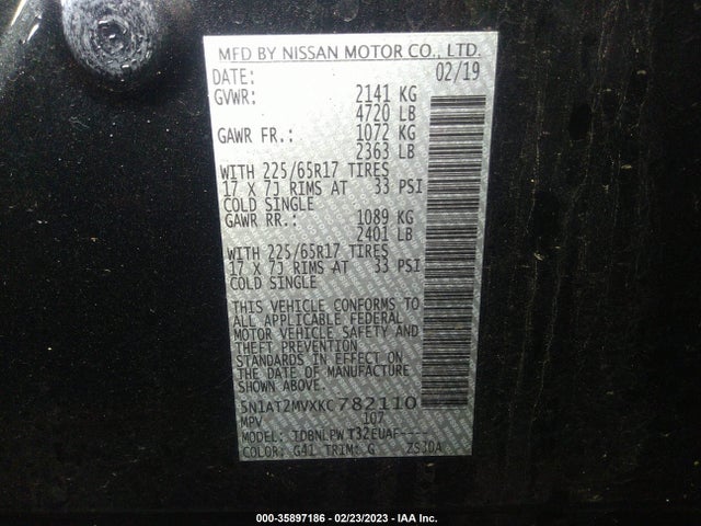 Nissan ROGUE S 2019 5N1AT2MVXKC782110 Image 9