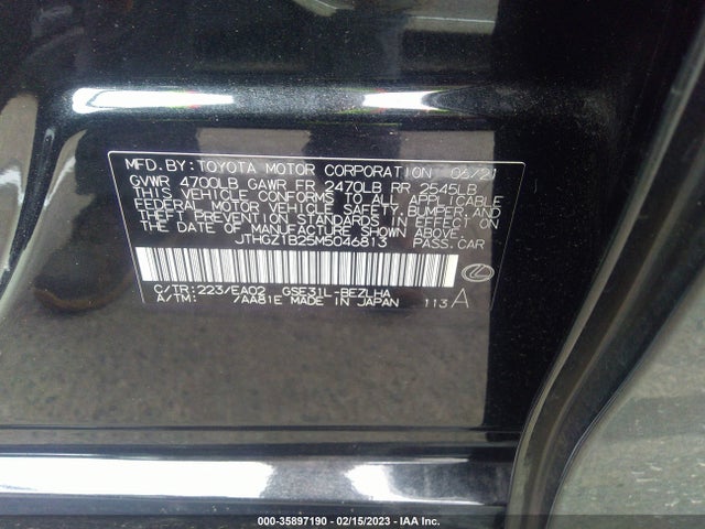 JTHGZ1B25M5046813 Lexus Is Is 350 F Sport