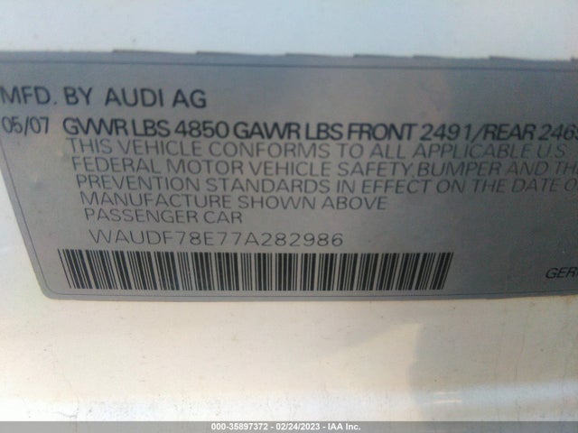 WAUDF78E77A282986 Audi A4 2.0T