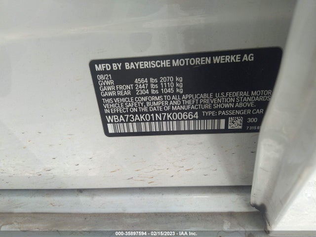 2022 BMW 2 Series, VIN: WBA73AK01N7K00664