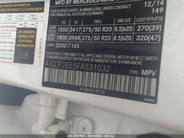 4JGDF2EE5FA531032 Mercedes-Benz Gl-class Gl 350 Bluetec