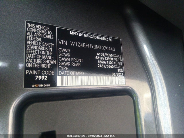 W1Z4EFHY3MT070443 Mercedes-Benz SPRINTER PASSENGER VAN
