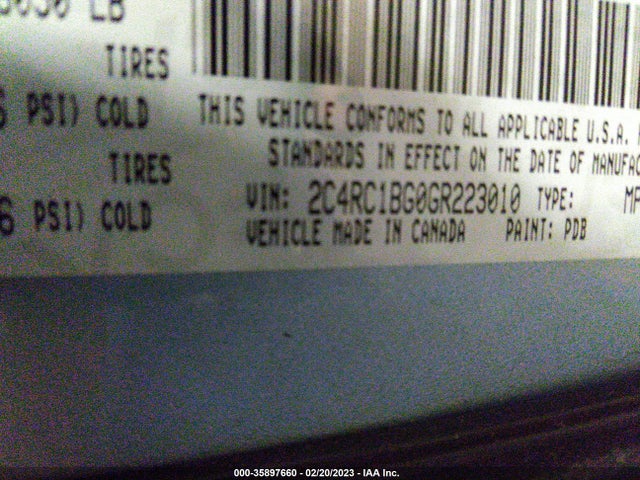 2C4RC1BG0GR223010 Chrysler Town & Country Touring