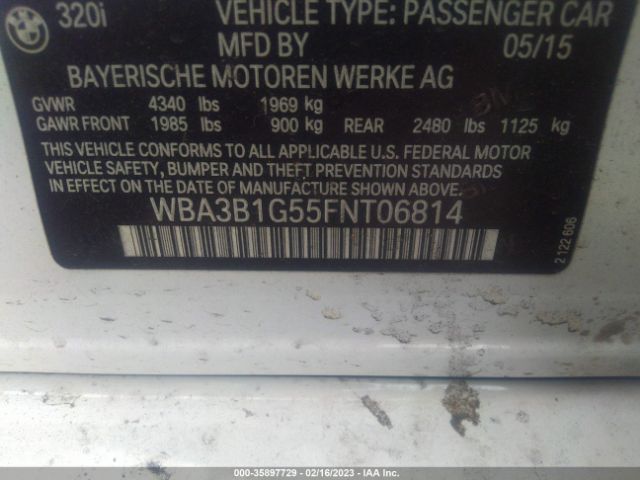 WBA3B1G55FNT06814 BMW 3 Series 320i