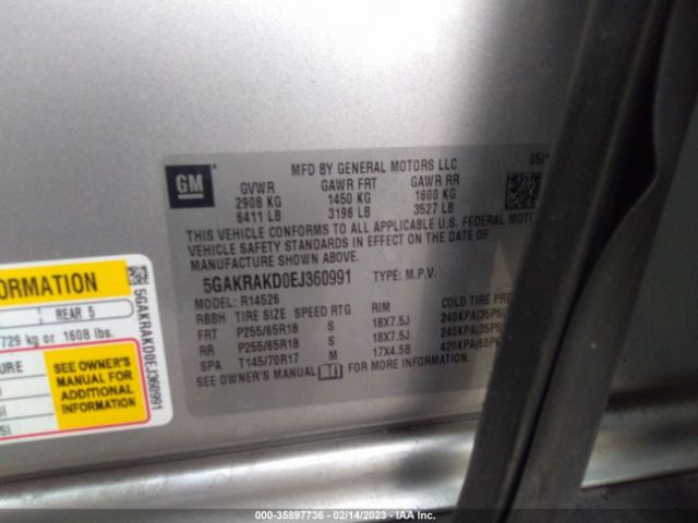 5GAKRAKD0EJ360991 Buick Enclave Convenience
