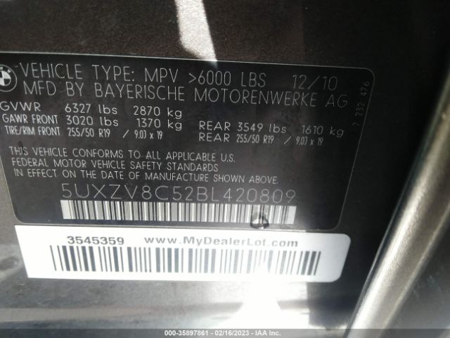 5UXZV8C52BL420809 BMW X5 50i
