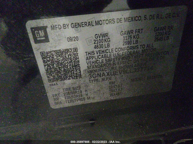 Chevrolet EQUINOX LT 2020 3GNAXUEV9LL337714 Image 11