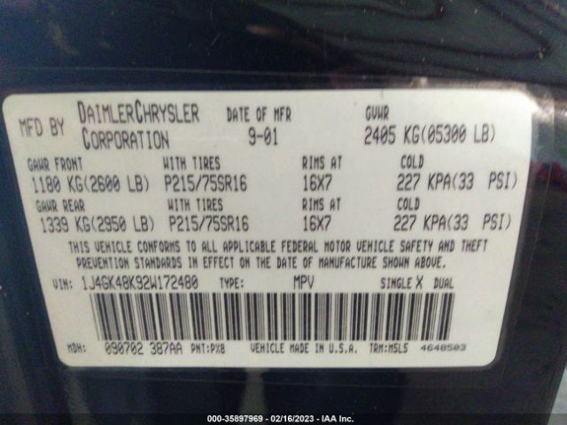 1J4GK48K92W172480 Jeep Liberty Sport