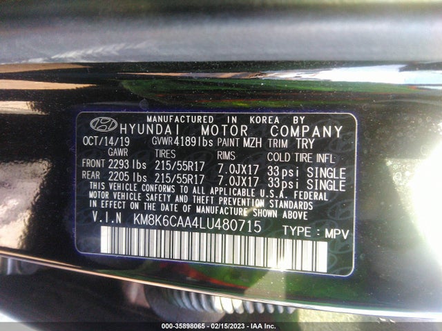 Hyundai Kona Sel Plus 2020 KM8K6CAA4LU480715 Image 9