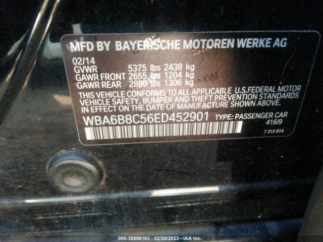 WBA6B8C56ED452901 BMW 6 Series 640i Xdrive
