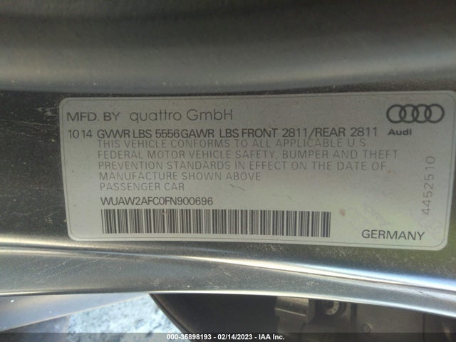 2015 Audi S7, VIN: WUAW2AFC0FN900696