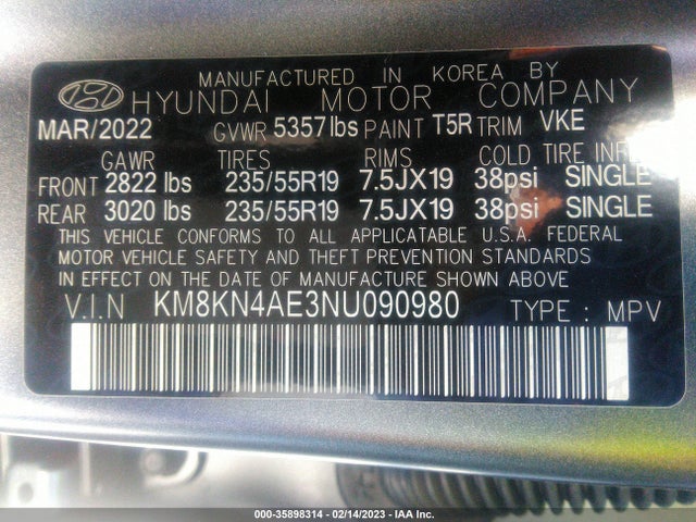 2022 Hyundai Ioniq 5, VIN: KM8KN4AE3NU090980