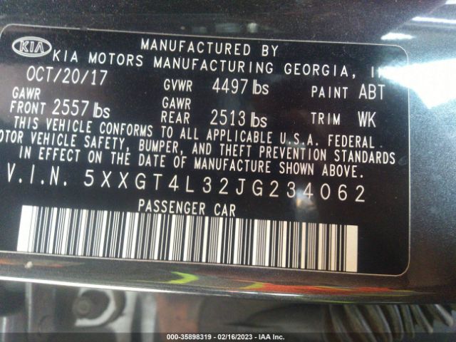5XXGT4L32JG234062 KIA Optima S
