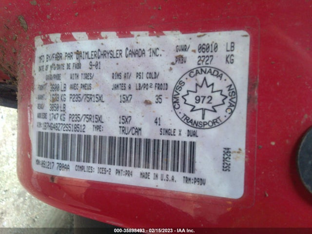 Dodge DAKOTA SLT 2002 1B7HG48Z72S518512 Image 10