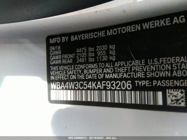 BMW 4 Series 430i 2019 WBA4W3C54KAF93206 Image 9