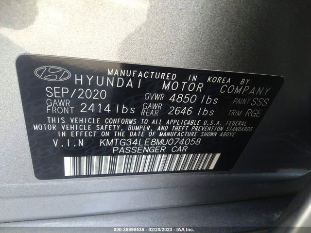 2021 Genesis G70, VIN: KMTG34LE8MU074058