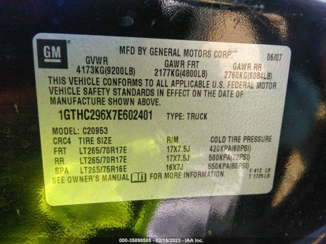 1GTHC296X7E602401 GMC Sierra 2500hd Slt