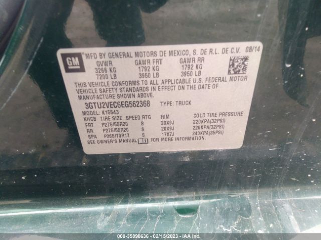 3GTU2VEC6EG562368 GMC Sierra 1500 Slt