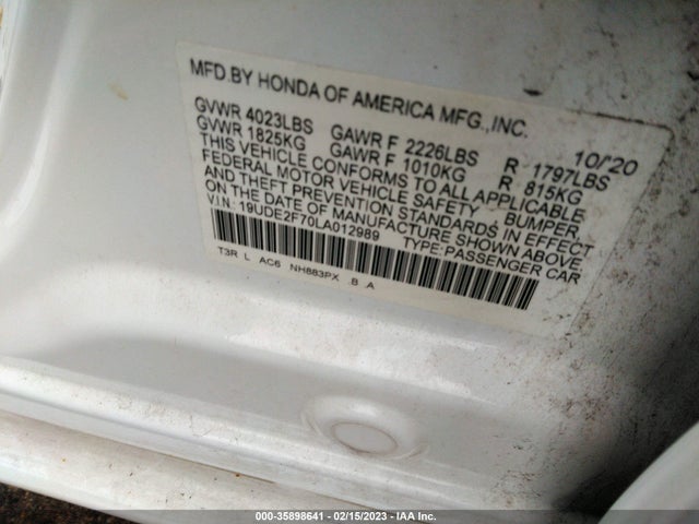 Acura Ilx Pkg 2020 19UDE2F70LA012989 Image 9