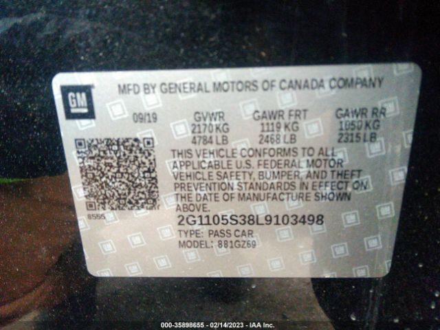 2G1105S38L9103498 Chevrolet Impala Fwd Premier