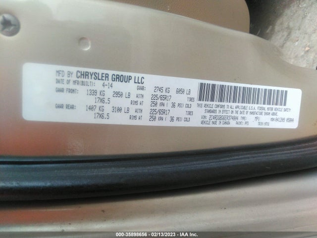 Dodge Grand Caravan Se 2014 2C4RDGBG6ER374804 Image 9