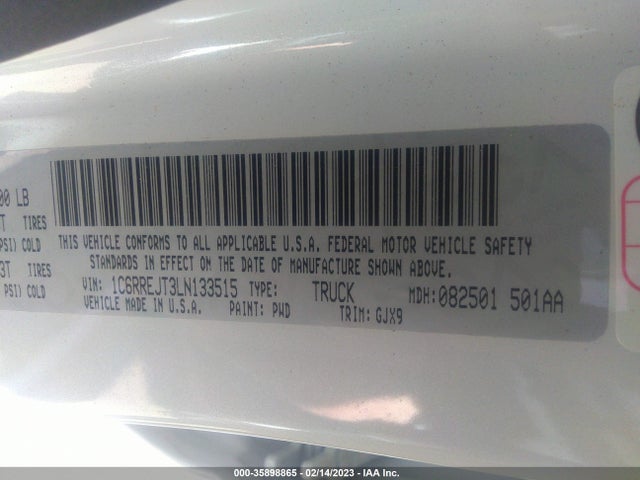 1C6RREJT3LN133515 RAM 1500 Laramie