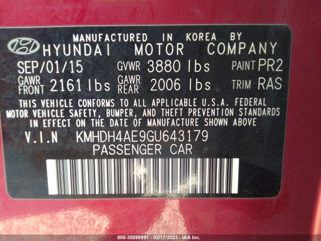 Hyundai dohc mpi nu 2016 KMHDH4AE9GU643179 Image 25