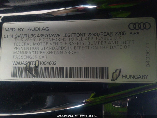 WAUACGFF2F1004602 Audi A3 1.8t Premium