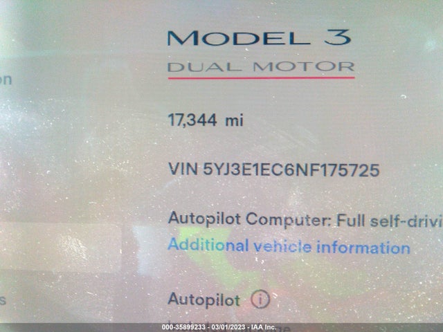 Tesla MODEL 3 2022 5YJ3E1EC6NF175725 Image 9