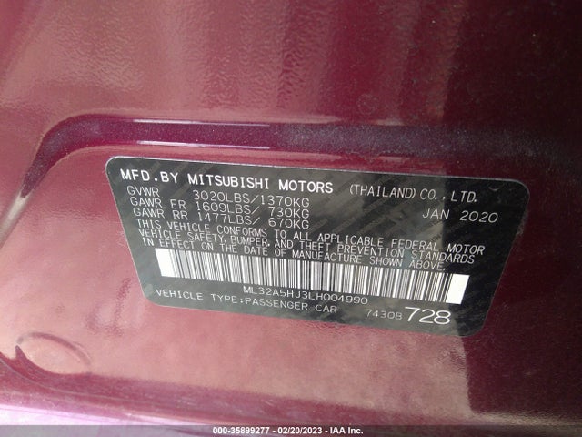 ML32A5HJ3LH004990 Mitsubishi Mirage Le/gt