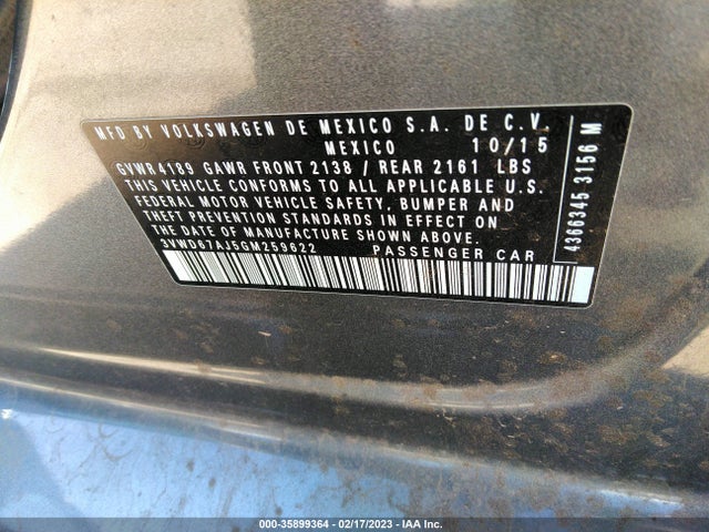 3VWD67AJ5GM259622 Volkswagen Jetta Sedan 1.4t Se