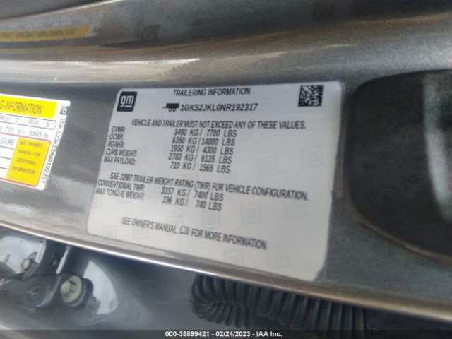 1GKS2JKL0NR192317 GMC YUKON XL DENALI
