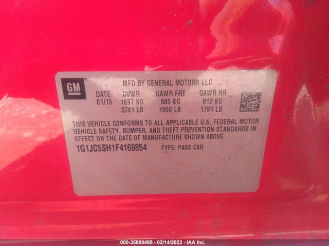 Chevrolet SONIC LT 2015 1G1JC5SH1F4169854 Image 11