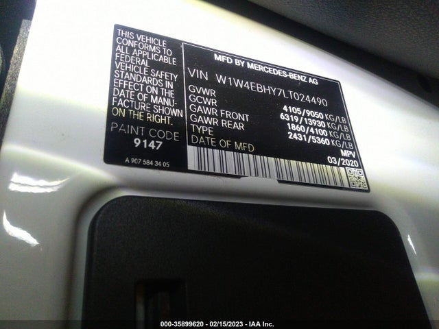 2020 Mercedes-Benz Sprinter, VIN: W1W4EBHY7LT024490