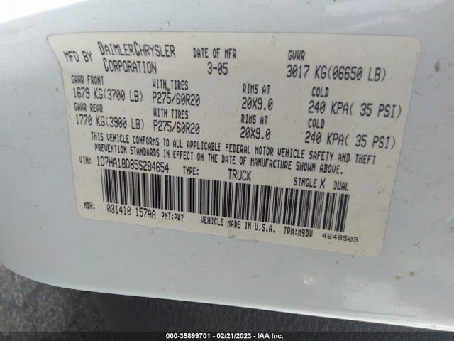 Dodge Ram 1500 Slt 2005 1D7HA18D85S284654 Image 11