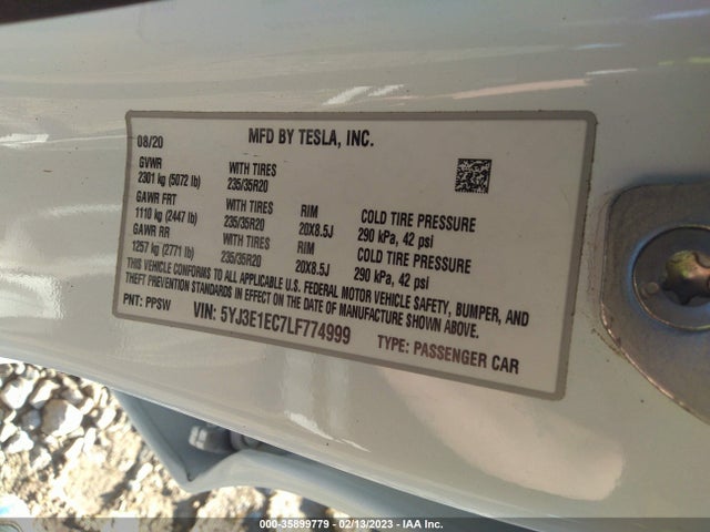 Tesla Model 3 Performance 2020 5YJ3E1EC7LF774999 Image 10