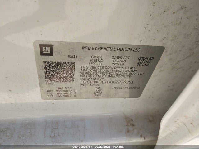 Chevrolet Silverado 1500 Lt 2019 1GCPWCEKXKZ278251 Image 9