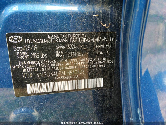 Hyundai ELANTRA SEL 2020 5NPD84LF3LH543433 Image 11