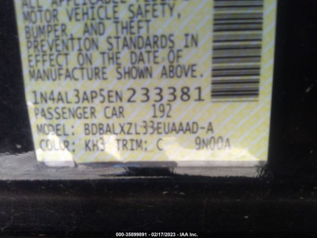 1N4AL3AP5EN233381 Nissan Altima 2.5 Sl
