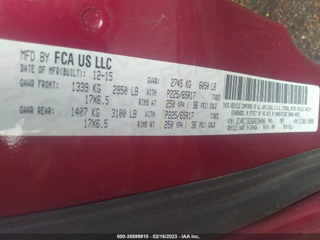 2C4RC1BG9GR230408 Chrysler Town & Country Touring