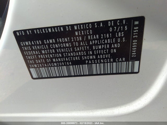 3VW267AJ5GM209164 Volkswagen Jetta Sedan 1.4t S