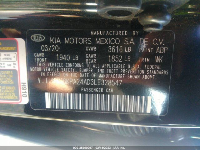 3KPA24AD3LE328547 KIA RIO LX