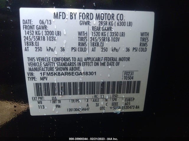 Ford Utility Police Interceptor 2014 1FM5K8AR6EGA18301 Image 9